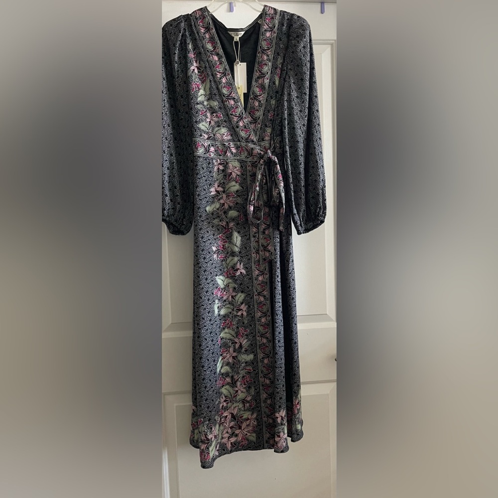 Max Studio Long Sleeve Maxi Wrap Dress